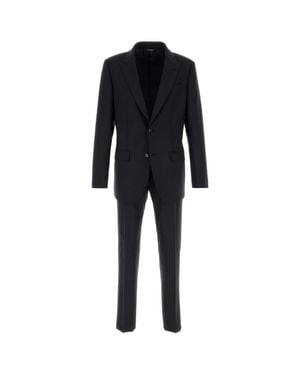 Dolce & Gabbana Midnight Stretch Wool Suit For - Black