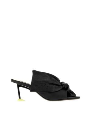 Givenchy Leather Flat Sandal With 6.5 Cm Heel - Black