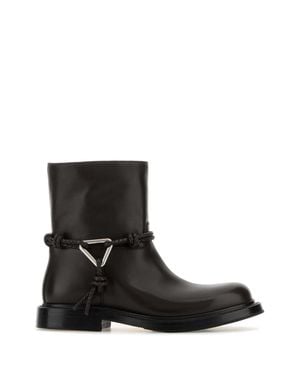 Bottega Veneta Dark Leather James Ankle Boots - Black