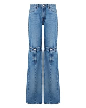 Coperni Wide Leg Denim Jeans With Unique Side Details - Blue