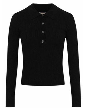 MICHAEL Michael Kors Long-Sleeved Polo Shirt - Black