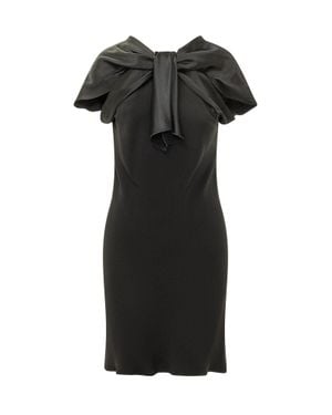 Alberta Ferretti Abstract Print Sheath Dress With V-Neck - Black