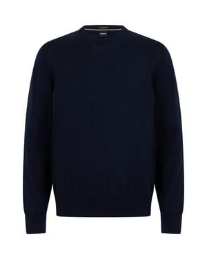 BOSS Wool Crew Neck Sweater - Blue