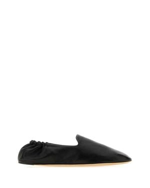 The Row Leather Loafers - Black