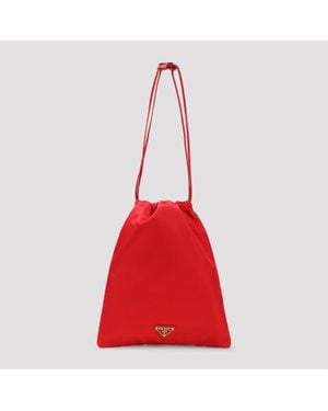 Prada Re-Nylon Pouch Handbag Shoulder Bag With Dimensions W29Cm H35Cm D5Cm - Red