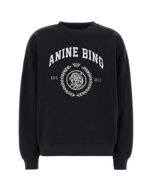 Anine Bing Style 100% Cotton Sweatshirt For - Black