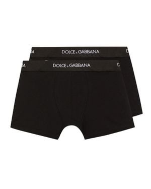 Dolce & Gabbana Stretch-Cotton T-Shirt Pack Of Two For Boys - Black