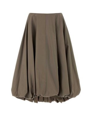 Balenciaga Mud Gabardine Skirt - Brown