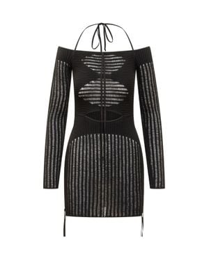 ANDREADAMO Mini Ribbed Suit Dress - Black