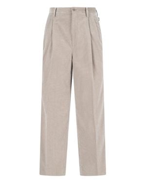 Kaptain Sunshine Pleated Wide-Leg Pants - Gray