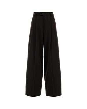 Soeur Wool Blend Wide-Leg Pants - Black