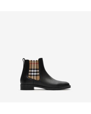 Burberry Hampstead Mini Leather Boots - Black