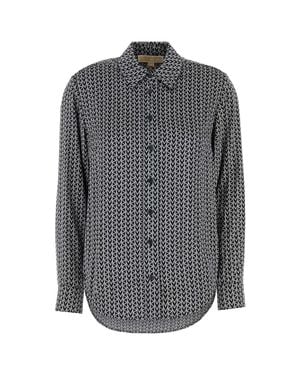 MICHAEL Michael Kors Embroidered Satin Shirt - Gray
