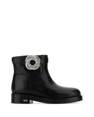 Mach & Mach Mach & Leather Galaxy Ankle Boots - Black