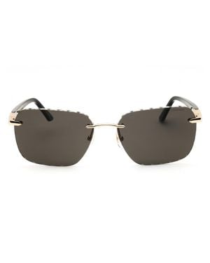 Chopard Rectangular Metal Sunglasses For - Brown