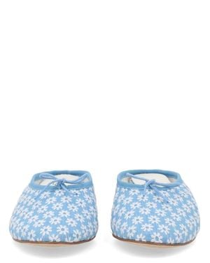 Repetto Floral Cotton Ballet Flats - Blue