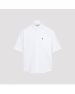 Ami Paris Ami Boxy Short Sleeve Shirt - White