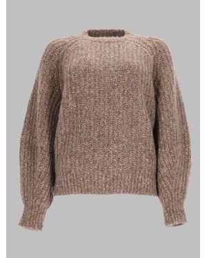 Brunello Cucinelli Misto Cashmere & Silk Sweater - Brown