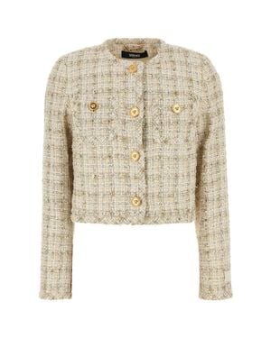 Versace Tweed Blazer - Natural