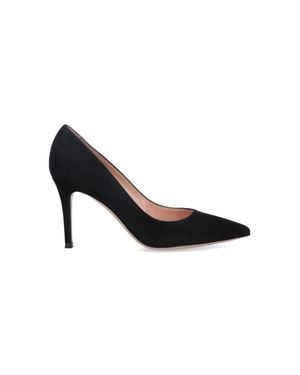 Gianvito Rossi Suede Heeled Pumps - Black