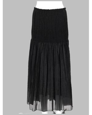 Paloma Wool Sheer Pleated Tiered Maxi Skirt - Black