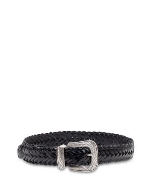 KATE CATE Tex Mex Braid Belt - White