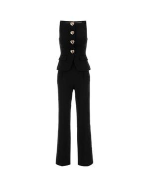 Self-Portrait Self Portrait Wool Jumpsuit - Black