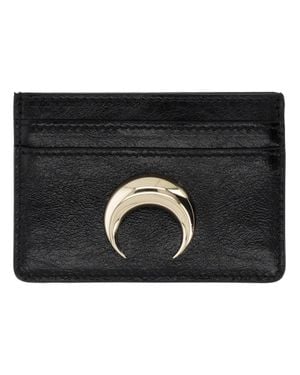 Marine Serre Logo Card Holder Leather Wallets & Purses - Black