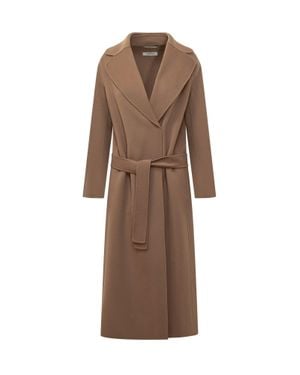 Max Mara Poldo Belted Overcoat - Brown