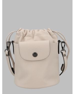 Longchamp 100% Leather Crossbody Bag, Made - Natural
