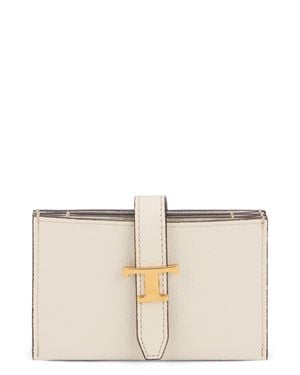 Tod's Elegant Leather Wallet With Double Compartment And Hologram Closure - Multicolor