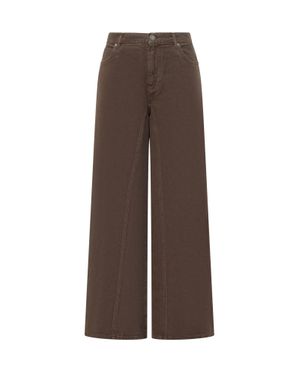 Pinko Tailored Wide-Leg Pants With Pockets - Brown