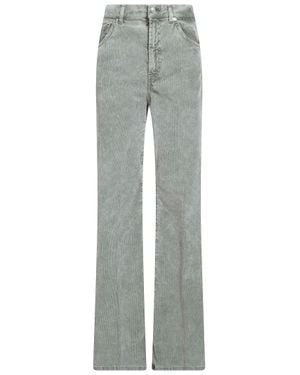 Dondup Amber Wide-Leg 5-Pocket Needlecord Jeans - Gray