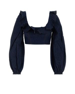 Zimmermann Aster Denim Top - Black