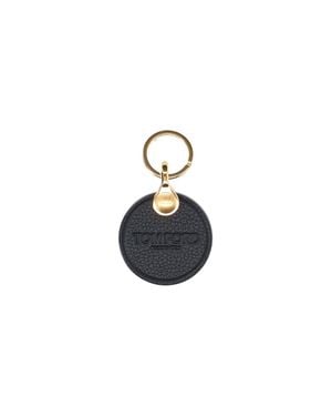 Tom Ford Italian Leather Keychain - Blue