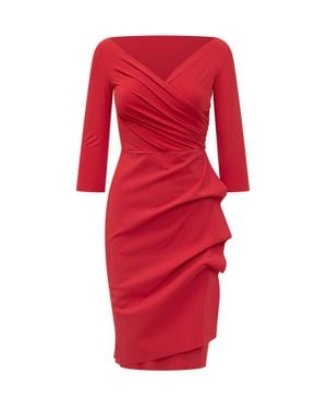 Chiara Boni Draped V-Neck Mini Dress With Structured Detail
