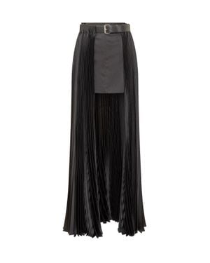 Peter Do Belted Mini Skirt With Pleated Design - Black