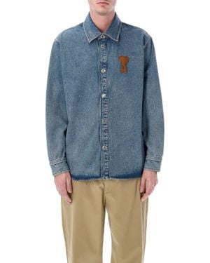 Ami Paris Contemporary Shirt Jacket - Blue