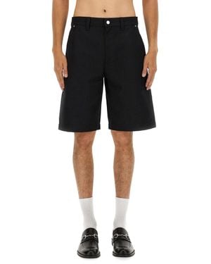 Gucci Gg Jacquard Denim Shorts - Black