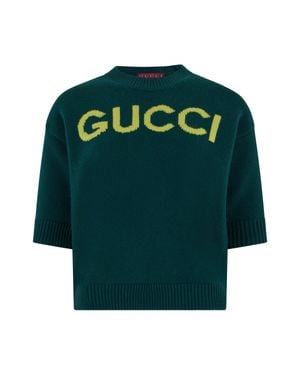 Gucci Logo Wool Sweater - Green