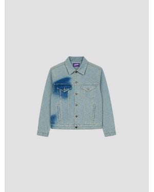 Jean Paul Gaultier Jeans Face Print Denim Jacket - Blue