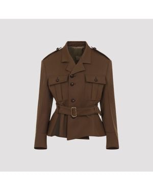 Celine Peplum Jacket - Brown