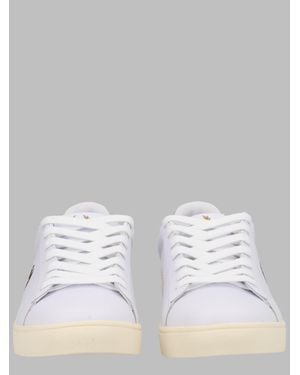 Fred Perry Faux Leather Mini Sneakers With Lea-Tex/Lea-Oth Detail - White