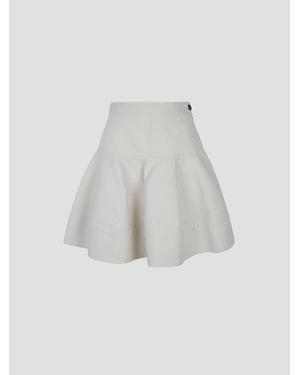 Vivetta Float Bottom Canvas Mini Skirt - White