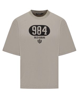 Dolce & Gabbana Stampaint Logo T-Shirt - Gray