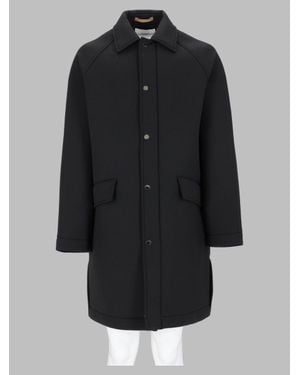 Paolo Pecora Stretch Trench Coat - Black
