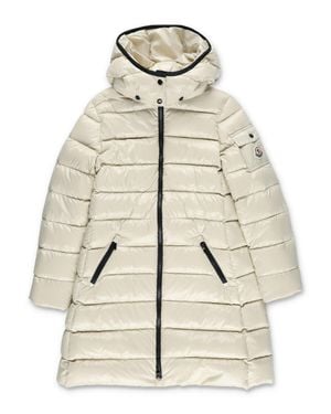 Moncler Girl Mini Nylon Puffer Coat - Natural