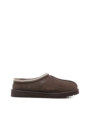 UGG Suede Shearling Mini Sandals With Recycled Polyester Trim - Brown