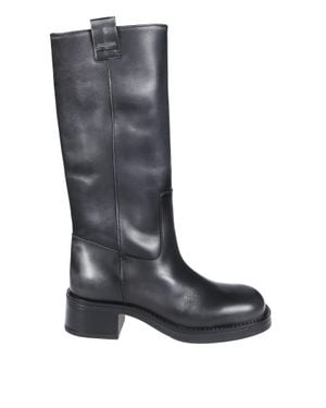 Alohas Sajan Vintage-Effect Suede And Leather Boots For - Gray