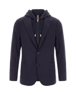 Eleventy Hooded Blazer Jacket - Blue